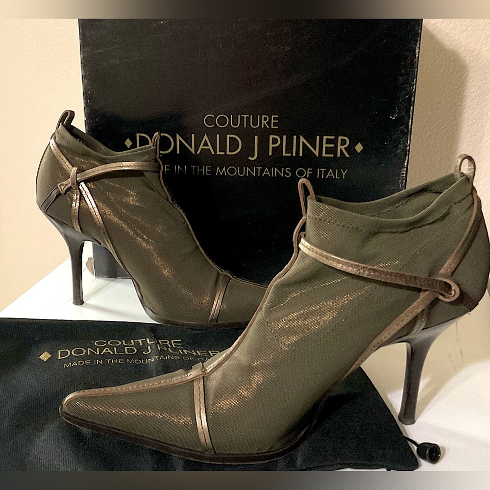 Donald J. Pliner Caylin Metallic Mesh Ankle Boots 8 1/2
